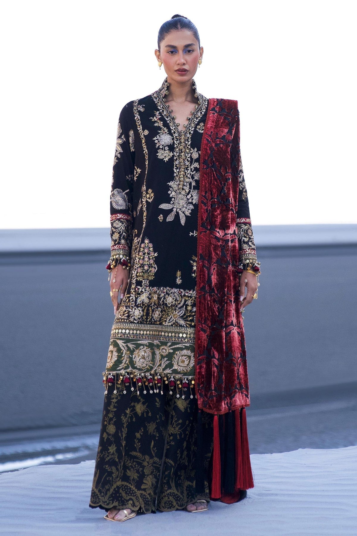 Sana Safinaz | Winter Shawl 24 | S241-001A-3CP - Ladies Clothes - Maria Faisal