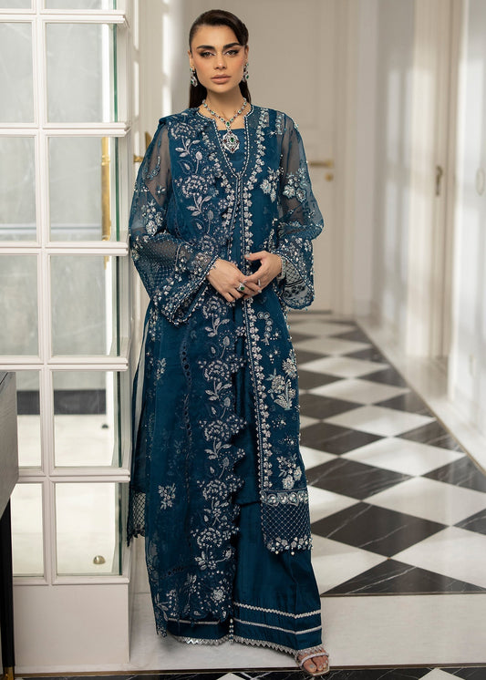 Sardinia | La More 24 | Blue Mirage - Designer Dress with Intricate embroidery and embellishments. Shop elegent wedding dress at Maria Faisal.