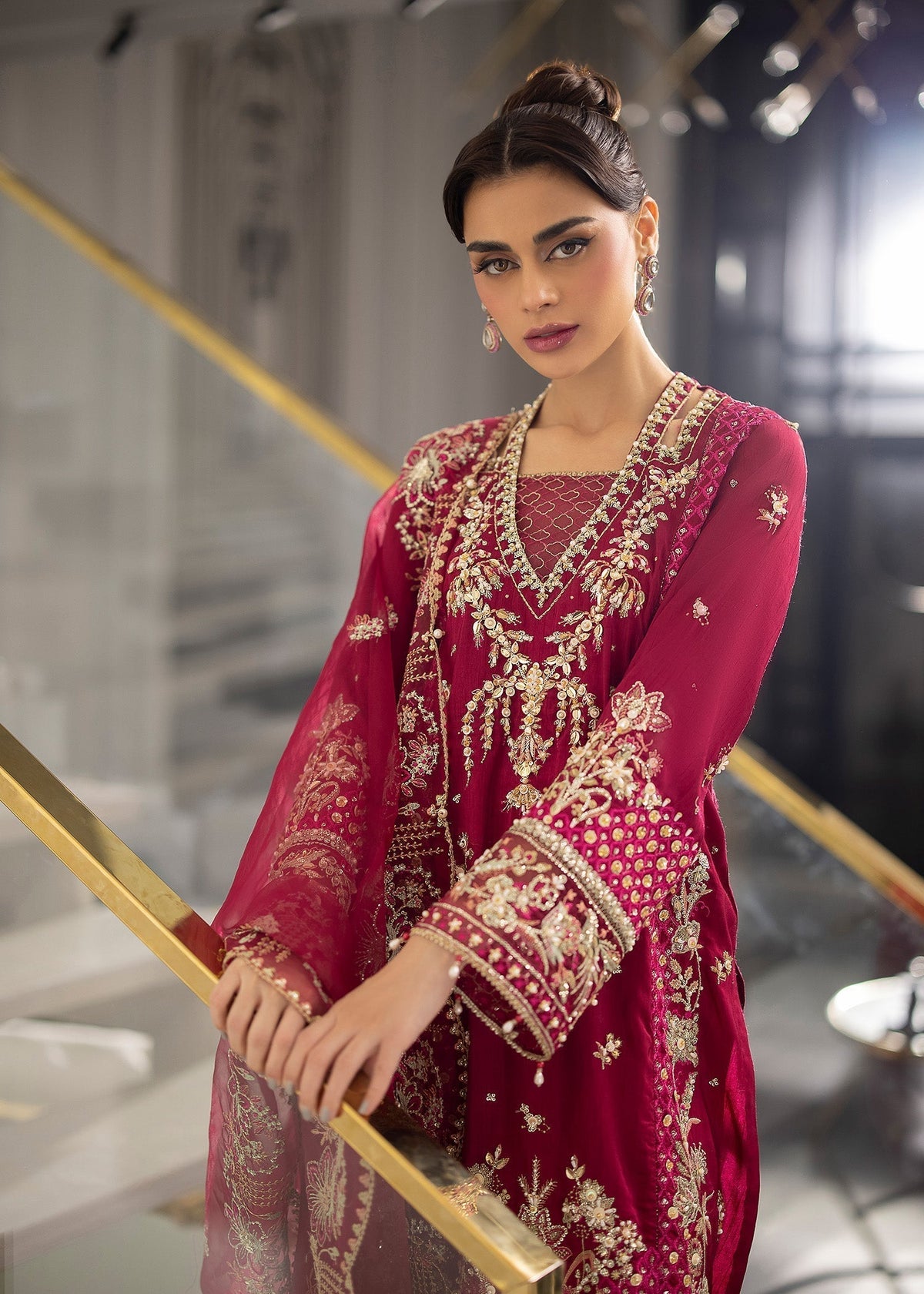 Sardinia | La More 24 | Scarlet dream - Designer Dress with Intricate embroidery and embellishments. Shop elegent wedding dress at Maria Faisal.