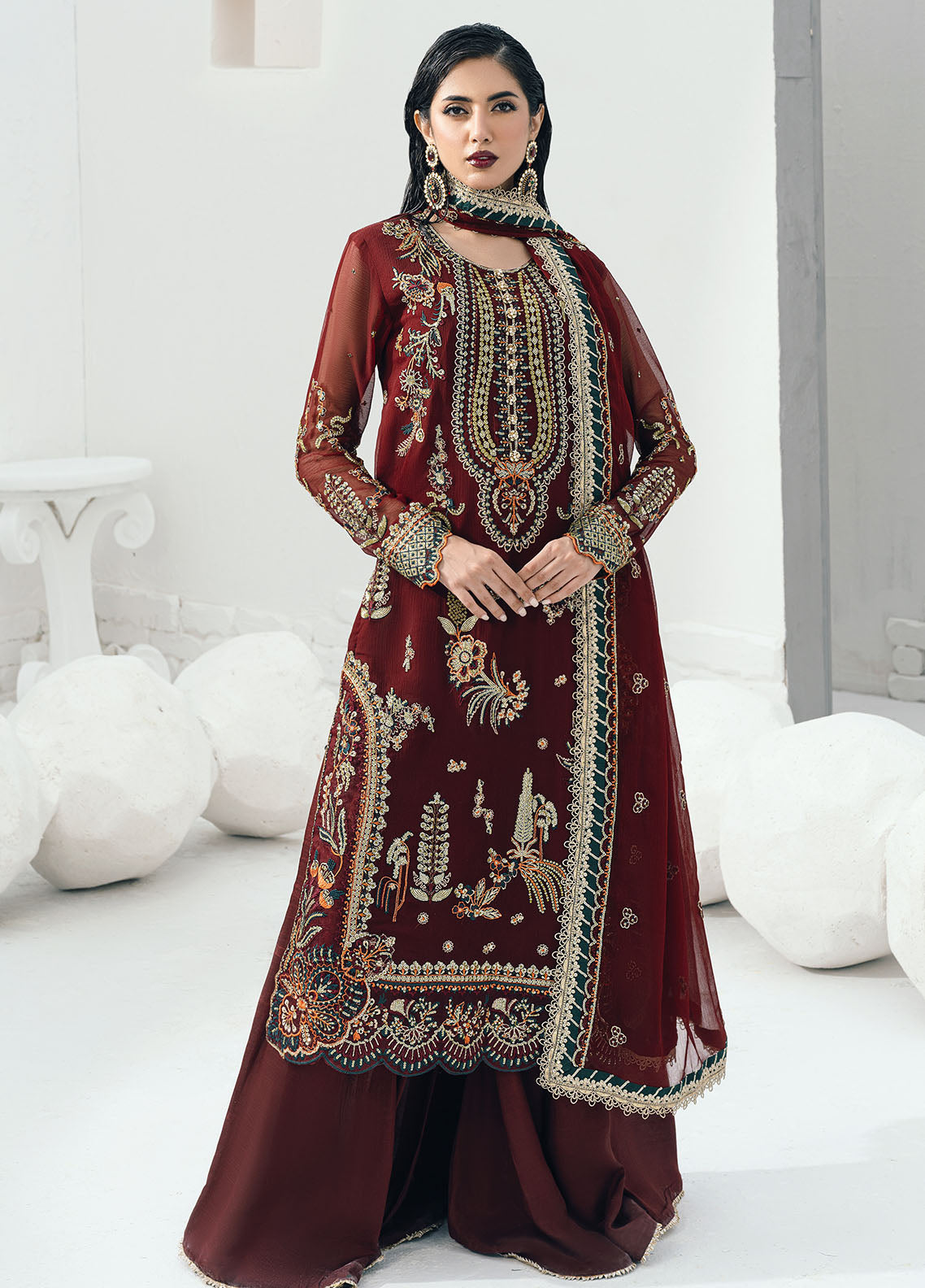Sahane | Savoir Luxury Formals | CT-140002 Rouge - Savoir - Ladies Clothes - Maria Faisal