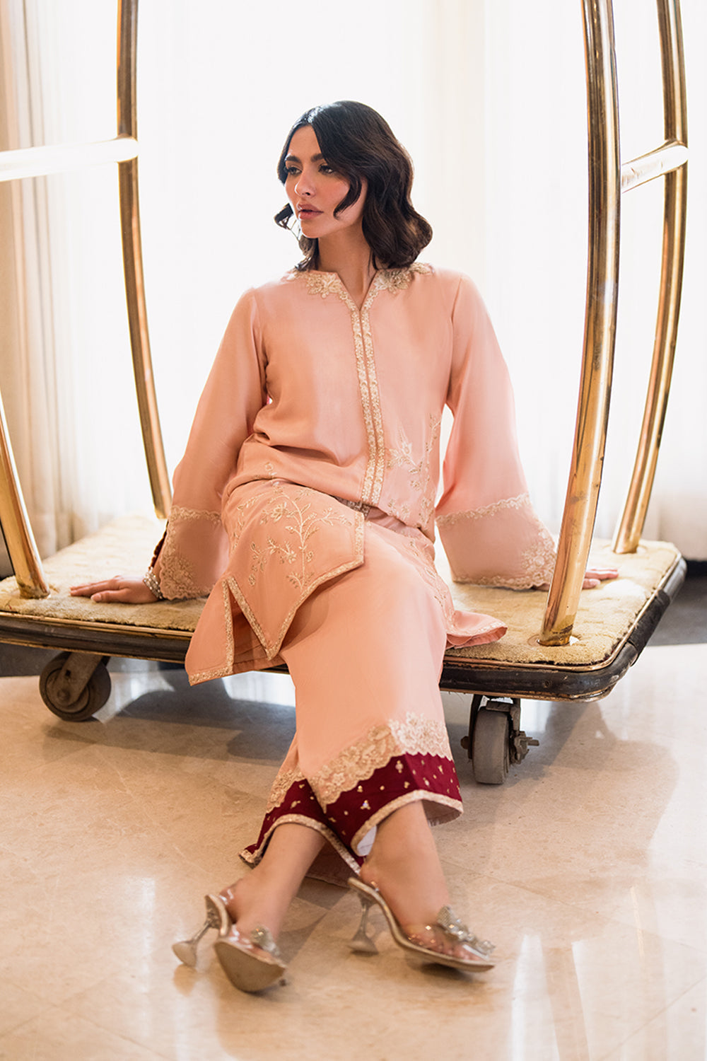 Azure | Diva Formals | Silken Beige - Ladies Clothes - Maria Faisal