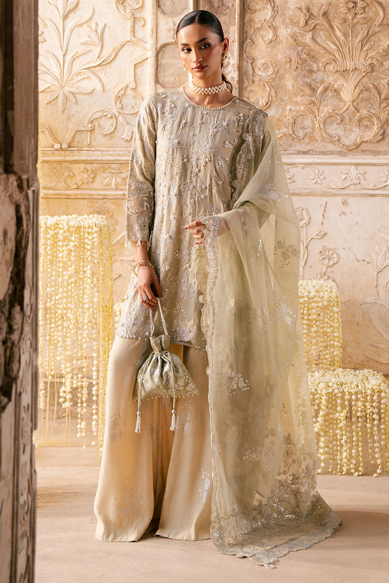 Cross Stitch | SS-25 RTW WEDDING EDIT-1 | SILVER MIST - Wedding Dress - available at Maria Faisal in UK and USA.