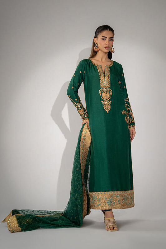 Mina Hassan | Winter 25 | Miraal - Casual Dress - available at Maria Faisal in UK and USA.