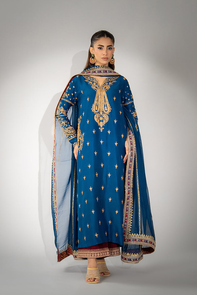 Mina Hassan | Winter 25 | Sireh - Casual Dress - available at Maria Faisal in UK and USA.