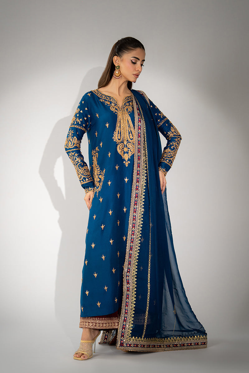 Mina Hassan | Winter 25 | Sireh - Casual Dress - available at Maria Faisal in UK and USA.