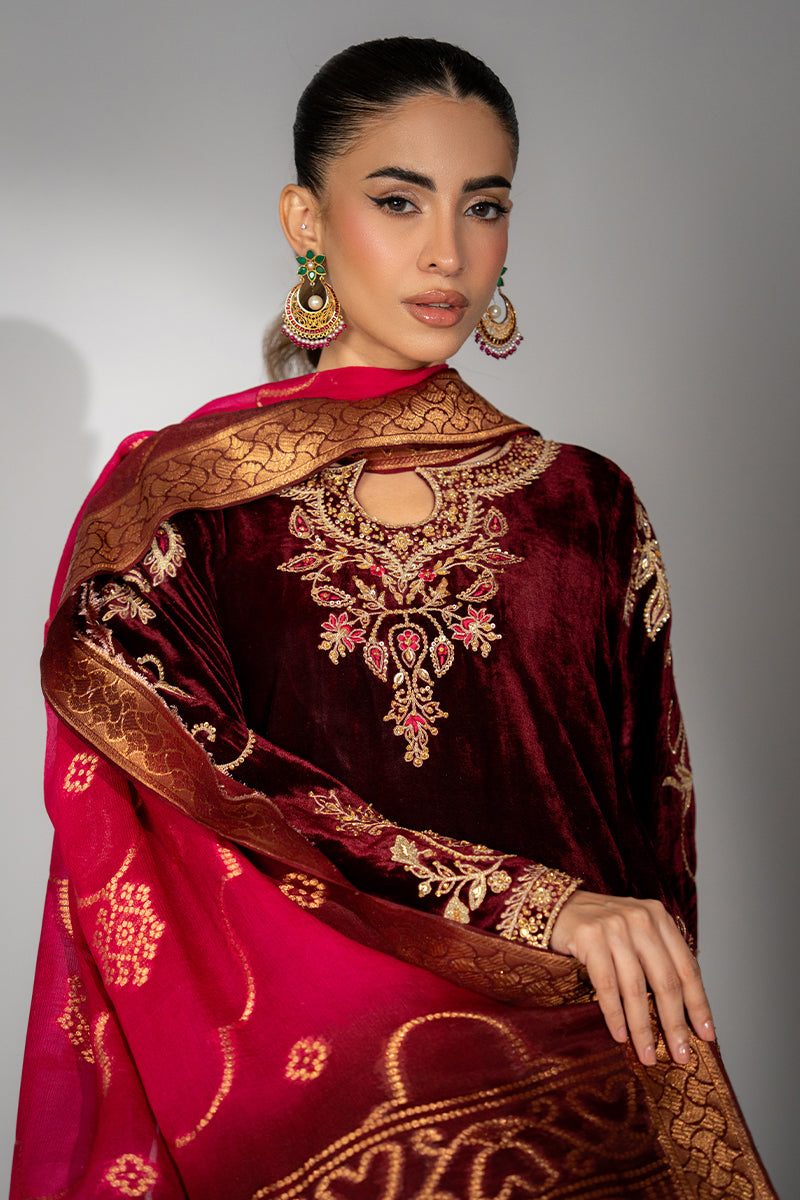 Mina Hassan | Winter 25 | Haya - Casual Dress - available at Maria Faisal in UK and USA.