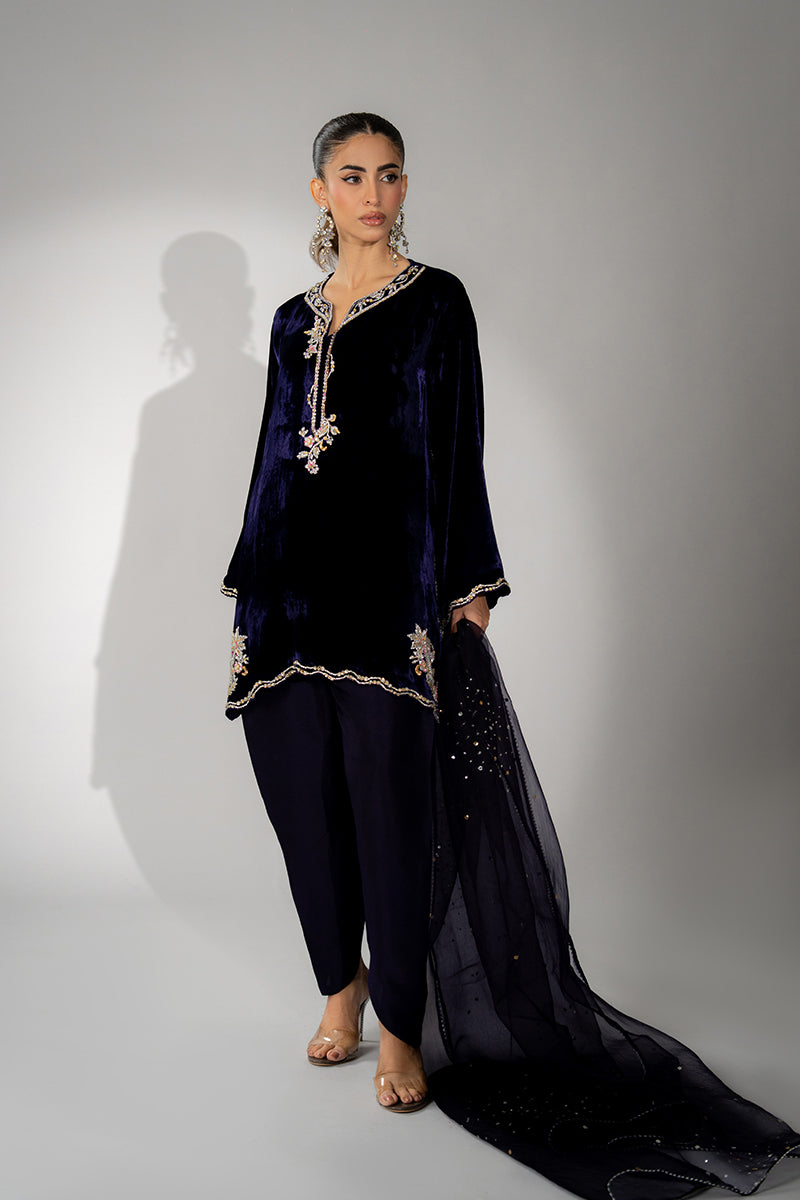 Mina Hassan | Winter 25 | Ushna - Casual Dress - available at Maria Faisal in UK and USA.