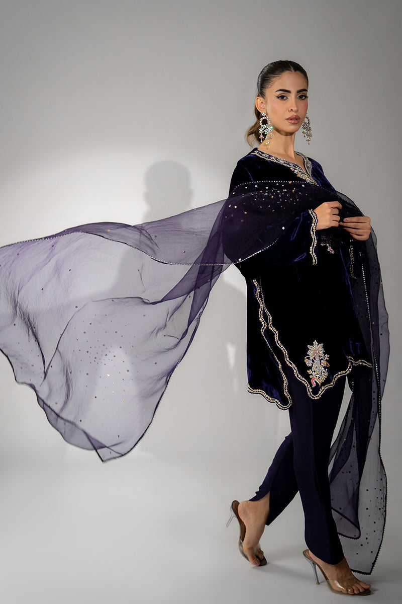 Mina Hassan | Winter 25 | Ushna - Casual Dress - available at Maria Faisal in UK and USA.