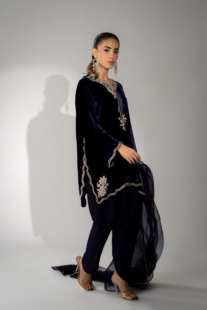 Mina Hassan | Winter 25 | Ushna - Casual Dress - available at Maria Faisal in UK and USA.