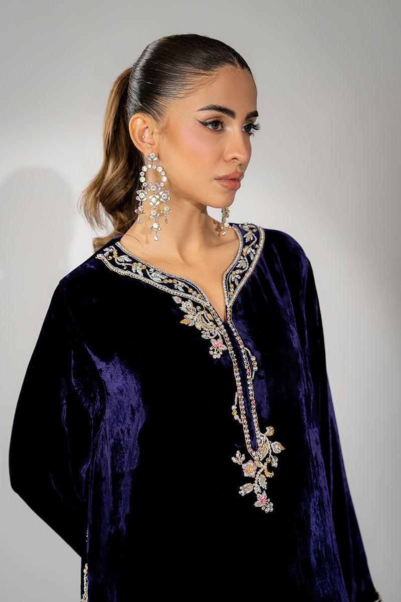 Mina Hassan | Winter 25 | Ushna - Casual Dress - available at Maria Faisal in UK and USA.