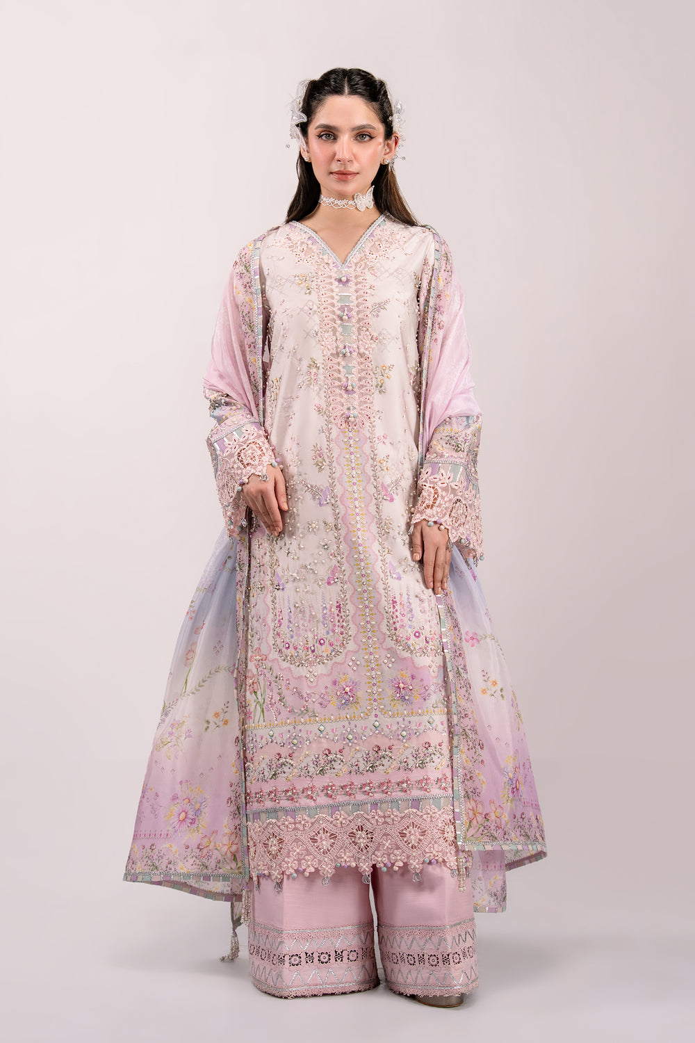 Qalamkar | Luxe Silk 26 | QSL-02 CALISTA - Luxury Dress - available at Maria Faisal in UK and USA.
