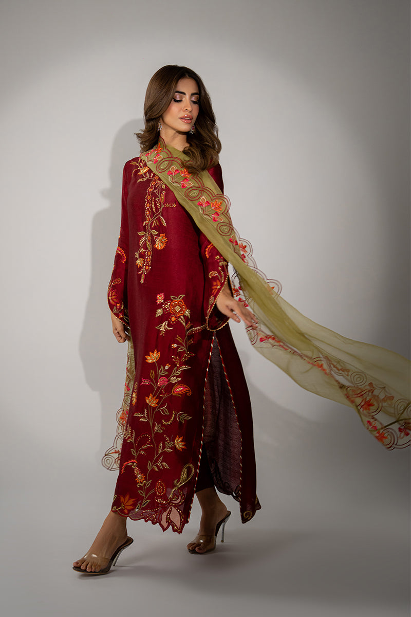 Mina Hassan | Winter 25 | Sia - Casual Dress - available at Maria Faisal in UK and USA.
