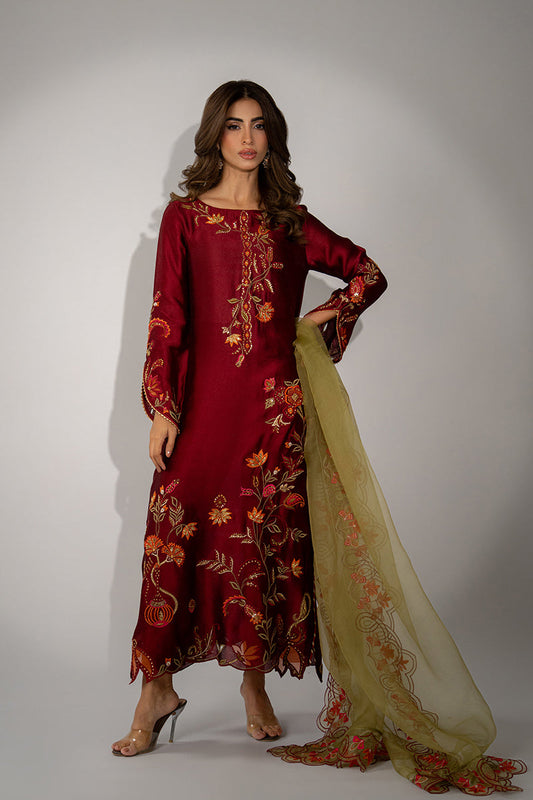 Mina Hassan | Winter 25 | Sia - Casual Dress - available at Maria Faisal in UK and USA.