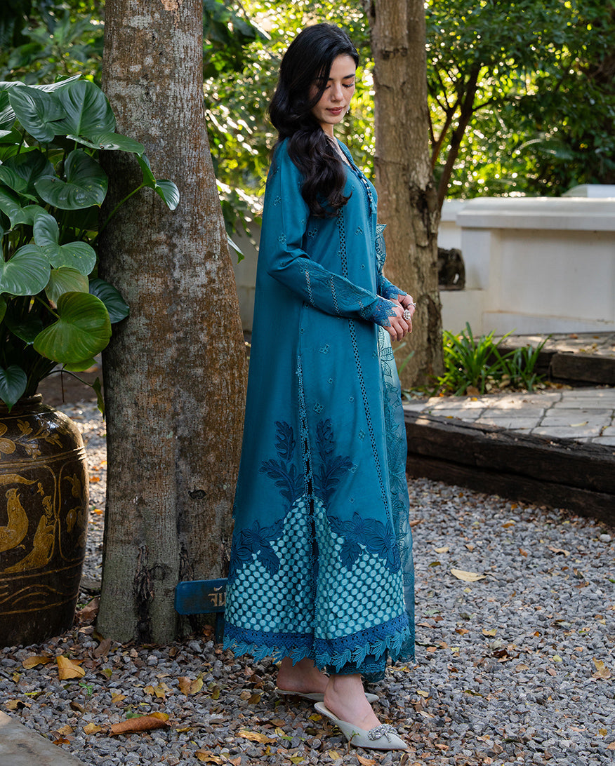 Mushq | La Toscana Casual Pret | Tuscany Tides - Luxury Dress - available at Maria Faisal in UK and USA.