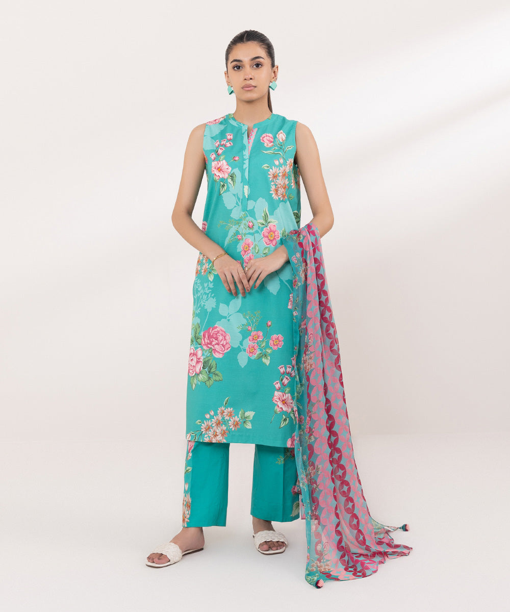 Sapphire | Intermix 2024 | Cambric Suit S-21 - Designer Dress with Intricate embroidery and embellishments. Shop elegent wedding dress at Maria Faisal.