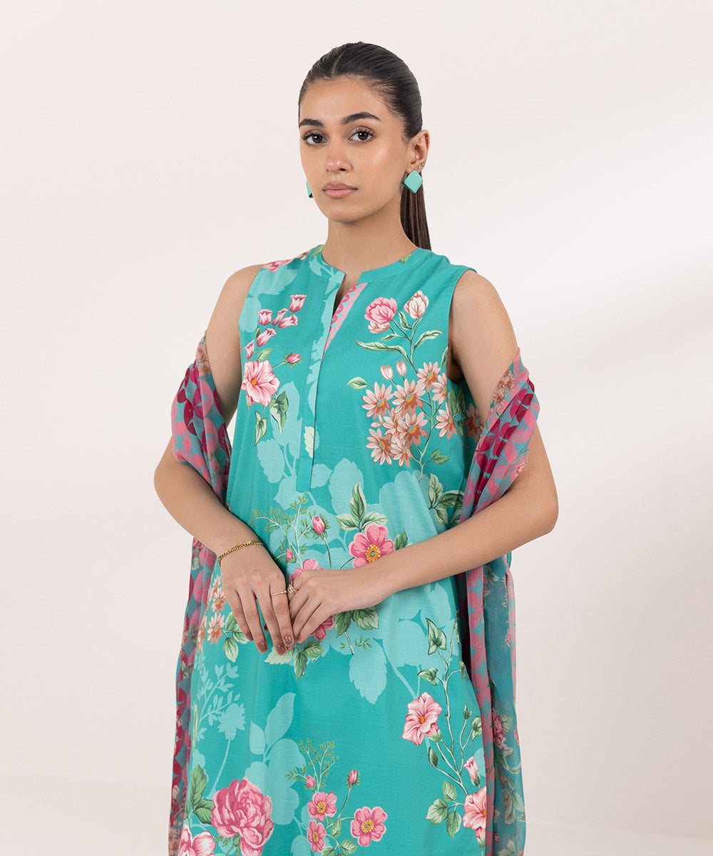 Sapphire | Intermix 2024 | Cambric Suit S-21 - Designer Dress with Intricate embroidery and embellishments. Shop elegent wedding dress at Maria Faisal.
