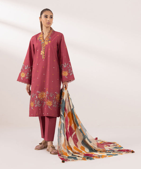 Sapphire | Intermix 2024 | Cambric Suit S-10 - Designer Dress with Intricate embroidery and embellishments. Shop elegent wedding dress at Maria Faisal.