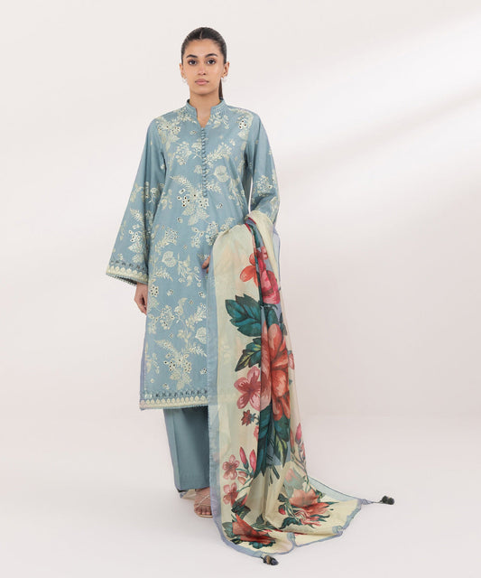 Sapphire | Intermix 2024 | Cambric Suit S-16 - Designer Dress with Intricate embroidery and embellishments. Shop elegent wedding dress at Maria Faisal.