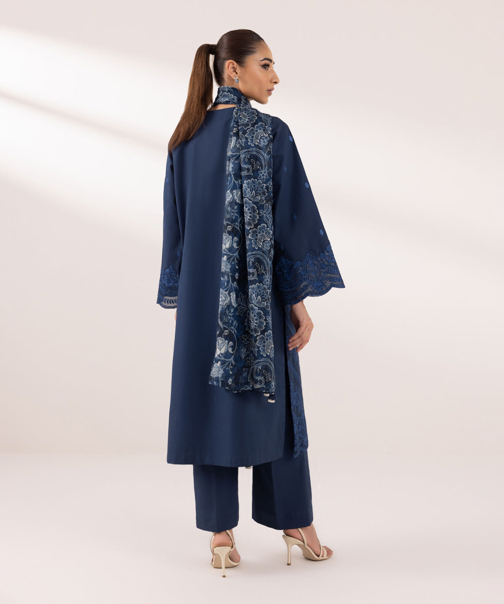 Sapphire | Intermix 2024 | Cambric Suit S-17 - Designer Dress with Intricate embroidery and embellishments. Shop elegent wedding dress at Maria Faisal.