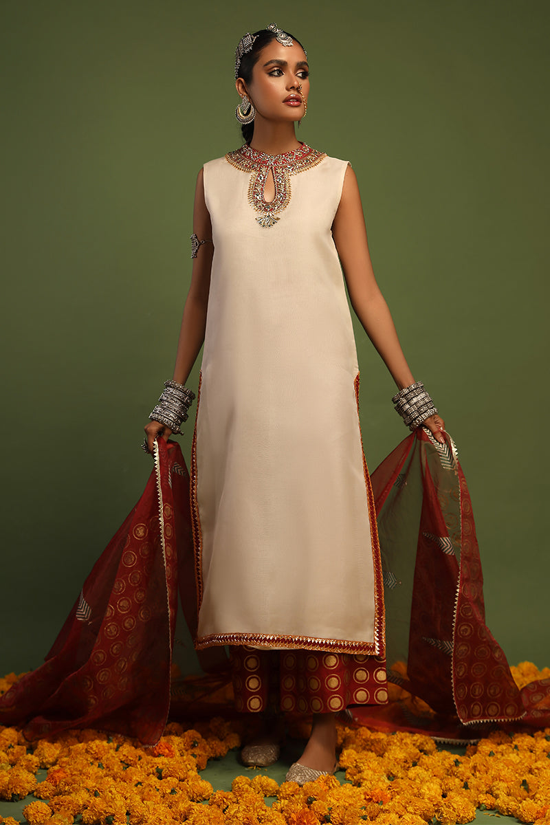Wardha Saleem | Luxury Pret Traditional Wear | NAQSH - SHIRT WITH IZAAR (2 PC) - Ladies Clothes 