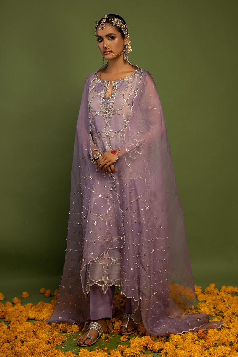 Wardha Saleem | Luxury Pret Traditional Wear | SARAAB - LILAC HEAVY FORMAL (2 PC) - Ladies Clothes 