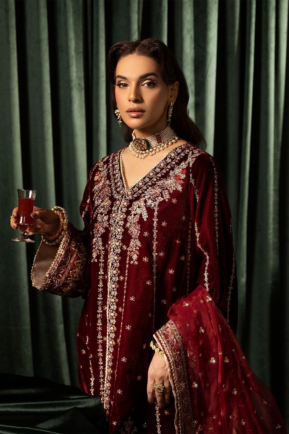 Motifz | Velvet Formals | 5099-SANDAL - Ladies Clothes - Maria Faisal