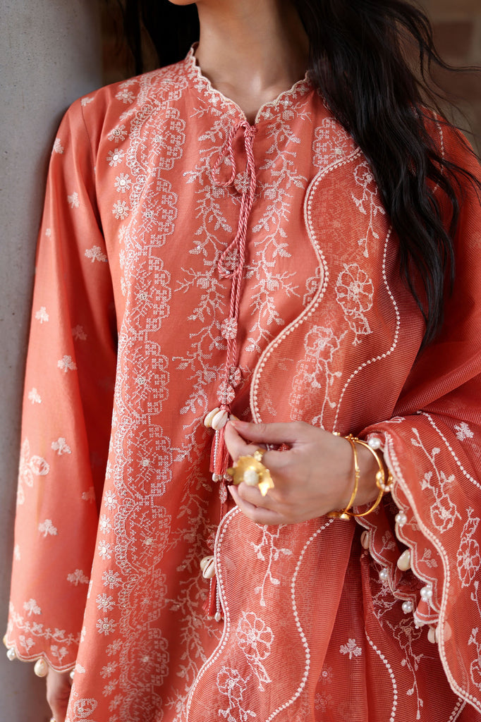 Cross Stitch | Eid Lawn Edit 26 |  AMBER MIST - Luxury Dress - available at Maria Faisal in UK and USA.