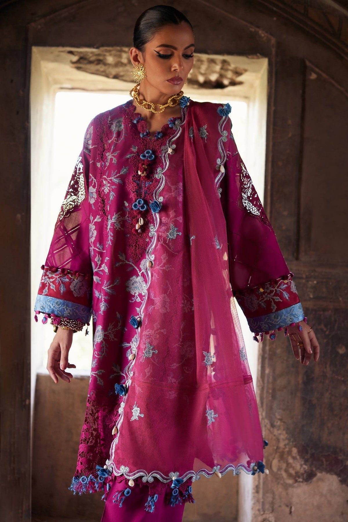 Elan | Luxury Lawn 25 | OPHELIA (EL25-10 B) by Maria Faisal - Registered Vendor of : Elan - type : Ladies Clothes - 100% original wedding dresses