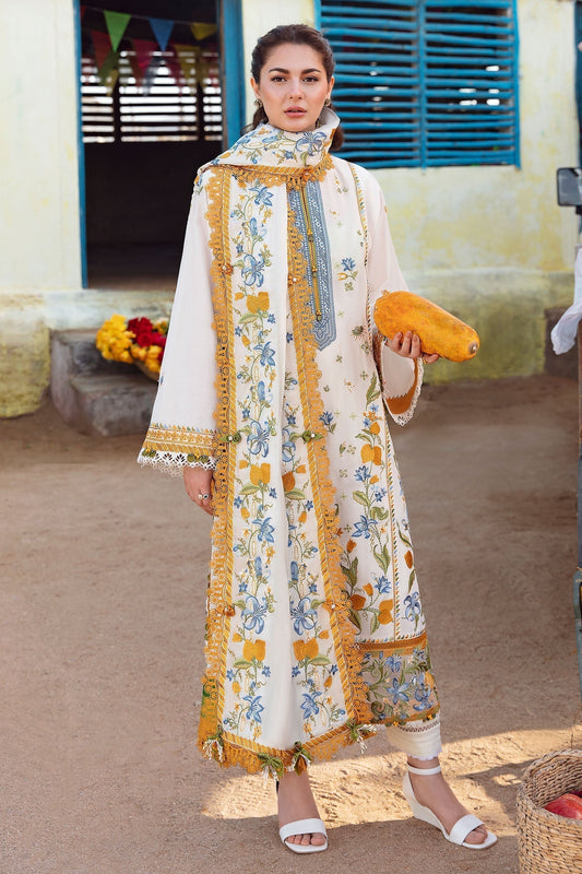Zaha | Embroidered Lawn Collection | LEYA (ZL23-07 A) - Ladies Clothes - Maria Faisal