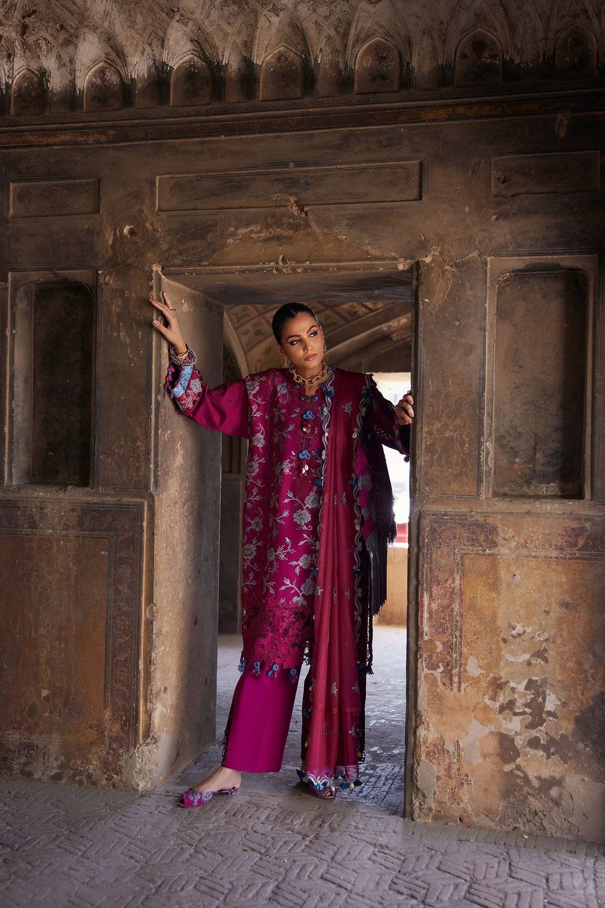 Elan | Luxury Lawn 25 | OPHELIA (EL25-10 B) by Maria Faisal - Registered Vendor of : Elan - type : Ladies Clothes - 100% original wedding dresses