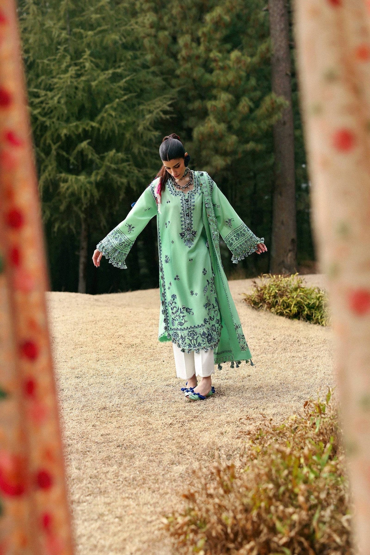Zaha | Lawn 25 | ELAYA (ZL25-10 A) by Maria Faisal - Registered Vendor of : Zaha - type : Ladies Clothes - 100% original wedding dresses