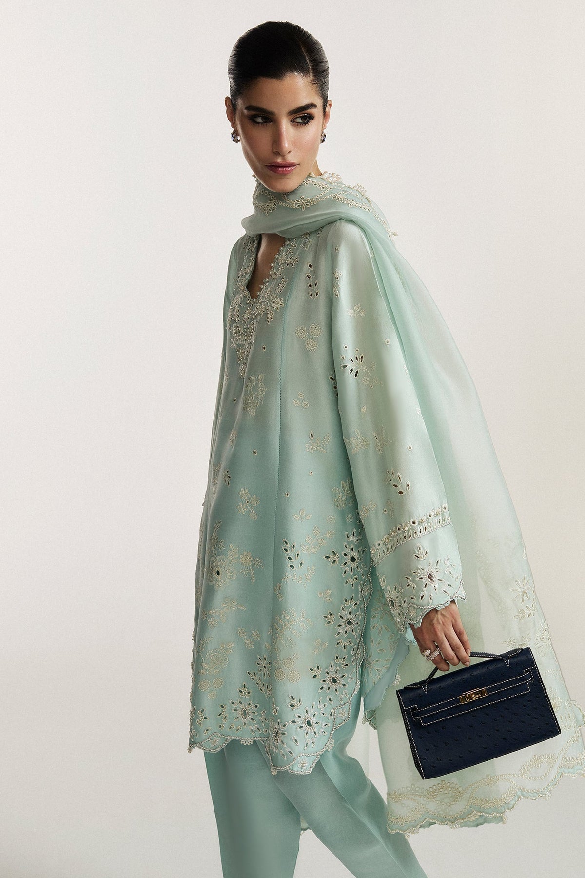 Elan | Vital Ornee | BLEU SERENITE (EV-21359) - Formal Dress - available at Maria Faisal in UK and USA.
