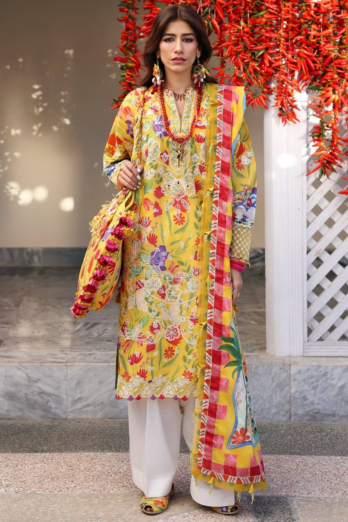 Zaha | Lawn 25 | ZARAAH (ZL25-08 A) by Maria Faisal - Registered Vendor of : Zaha - type : Ladies Clothes - 100% original wedding dresses