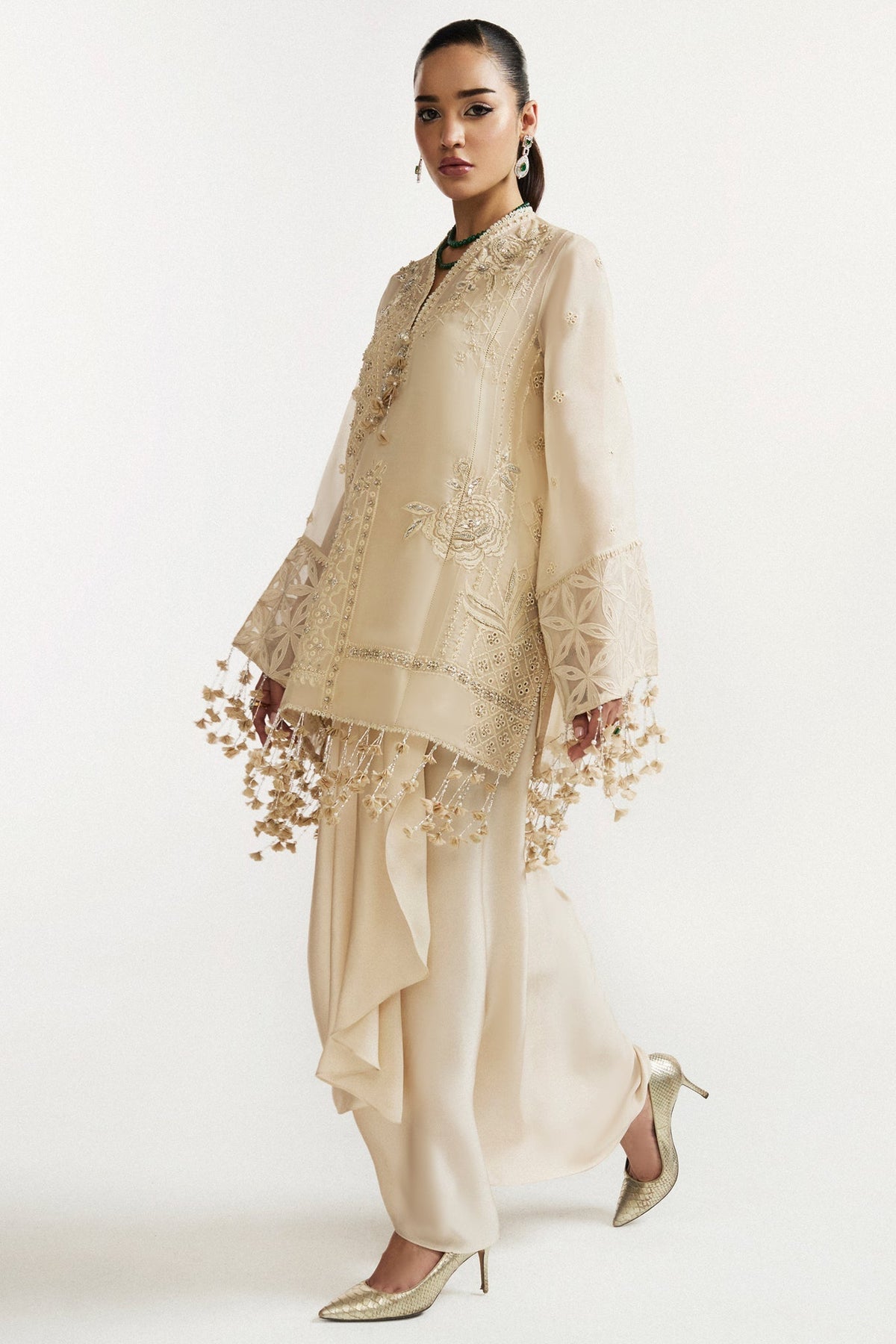 Elan | Vital Ornee | SOLENNE D'OR (EV-21356) - Formal Dress - available at Maria Faisal in UK and USA.