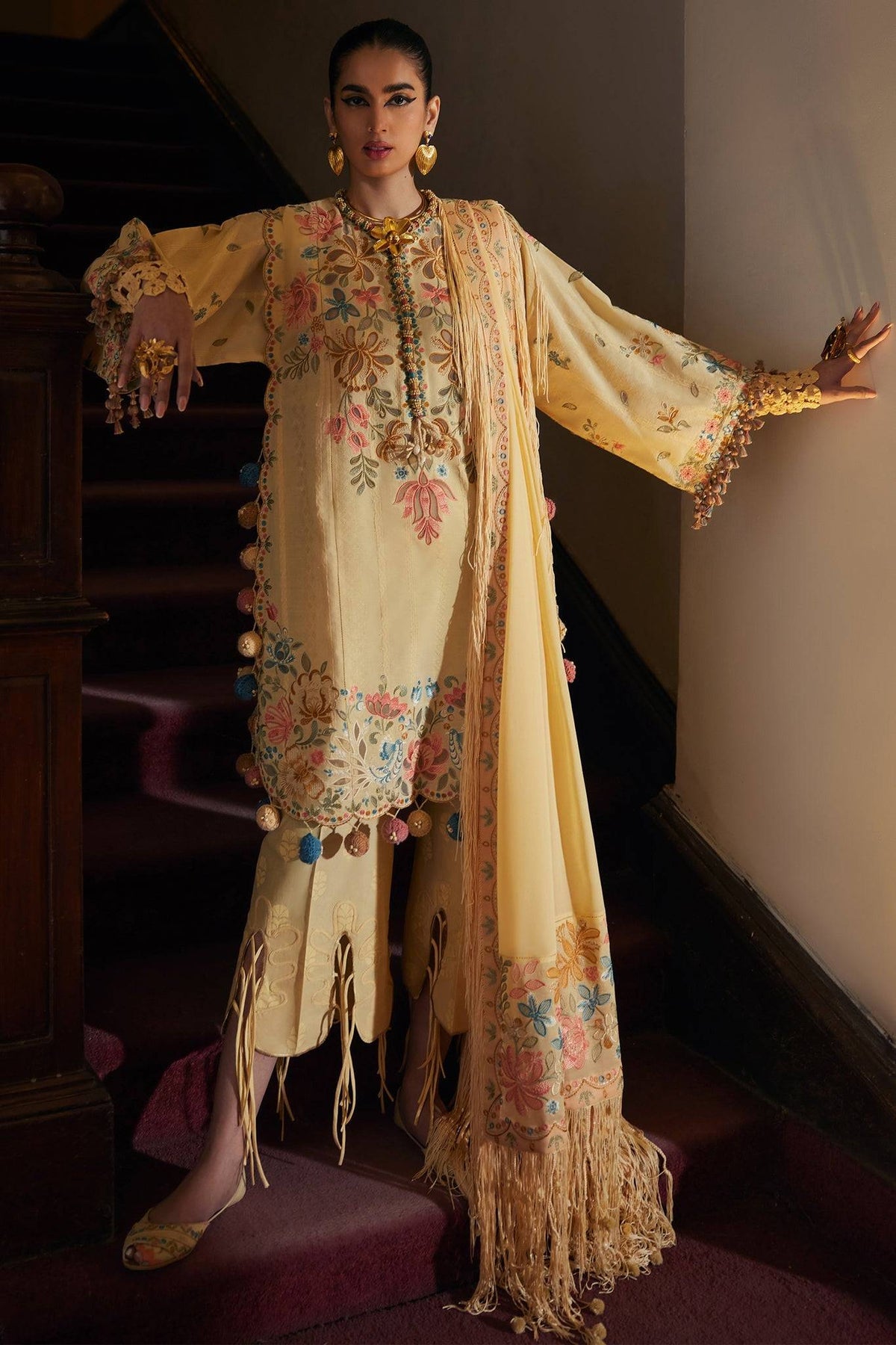 Elan | Luxury Lawn 25 | ZAHARA (EL25-07 A) by Maria Faisal - Registered Vendor of : Elan - type : Ladies Clothes - 100% original wedding dresses