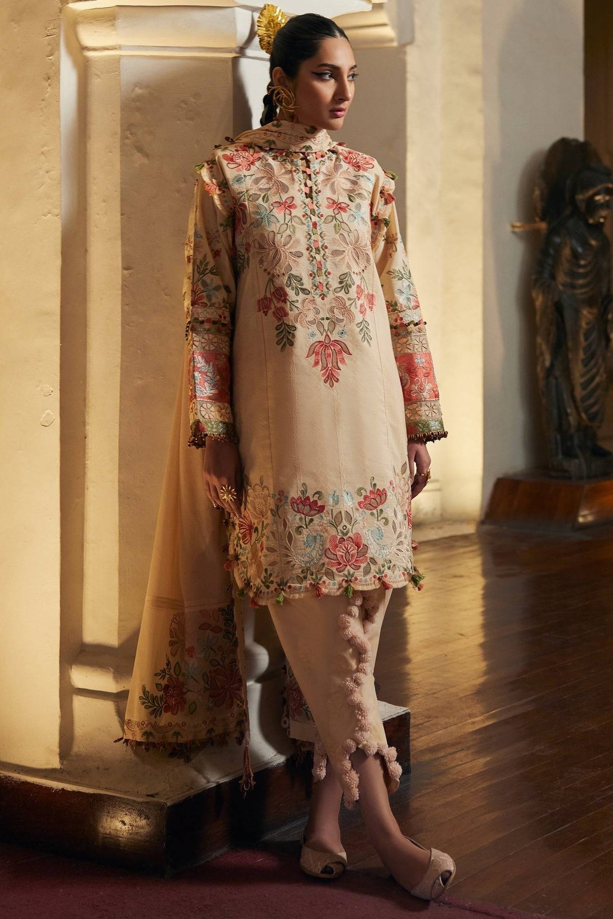 Elan | Luxury Lawn 25 | ZAHARA (EL25-07 B) by Maria Faisal - Registered Vendor of : Elan - type : Ladies Clothes - 100% original wedding dresses
