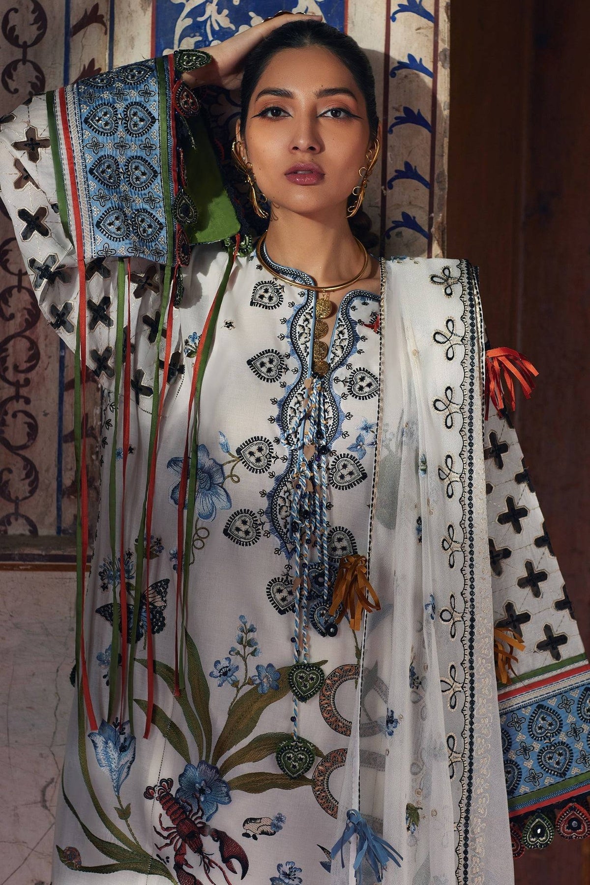 Elan | Luxury Lawn 25 | AZUREH (EL25-04 B) by Maria Faisal - Registered Vendor of : Elan - type : Ladies Clothes - 100% original wedding dresses