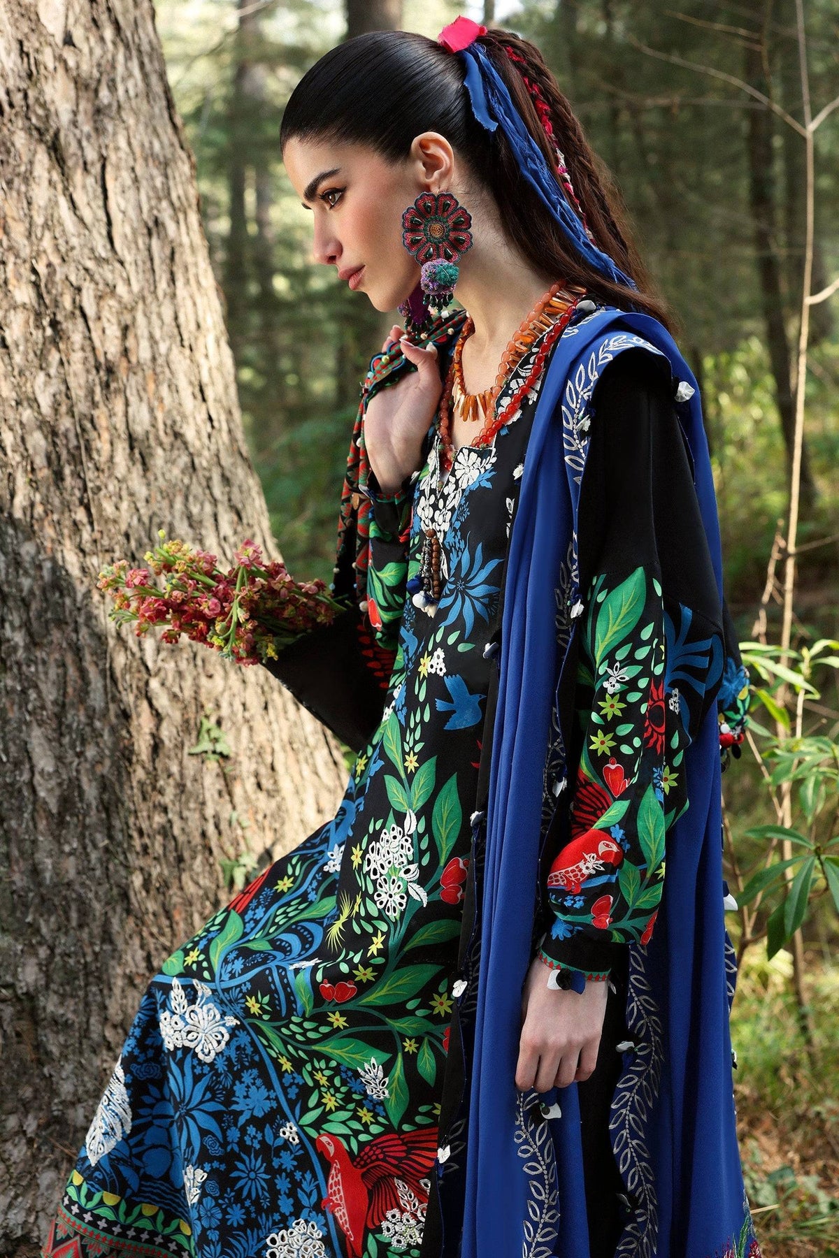 Zaha | Lawn 25 | BLACK SOLANA (ZL25-03 A) by Maria Faisal - Registered Vendor of : Zaha - type : Ladies Clothes - 100% original wedding dresses