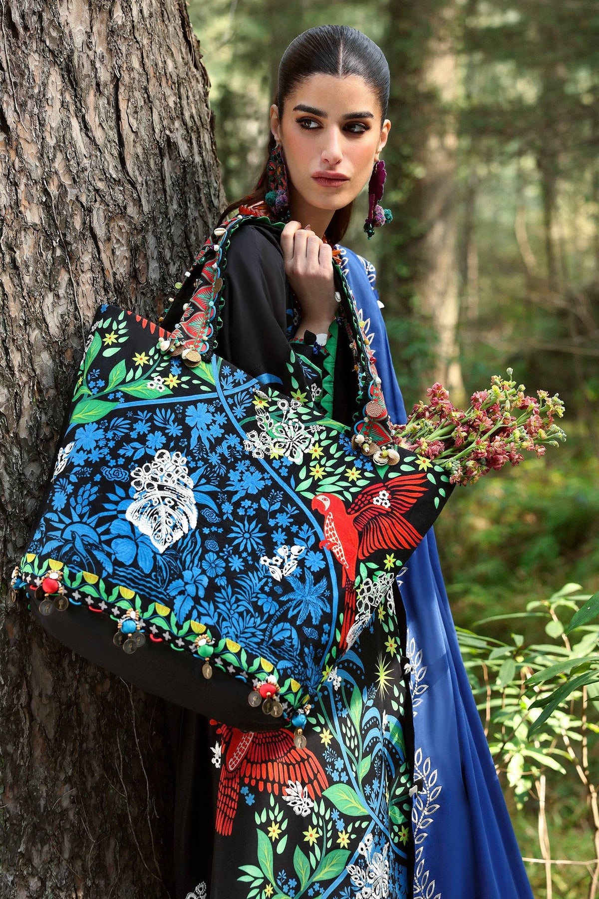 Zaha | Lawn 25 | BLACK SOLANA (ZL25-03 A) by Maria Faisal - Registered Vendor of : Zaha - type : Ladies Clothes - 100% original wedding dresses
