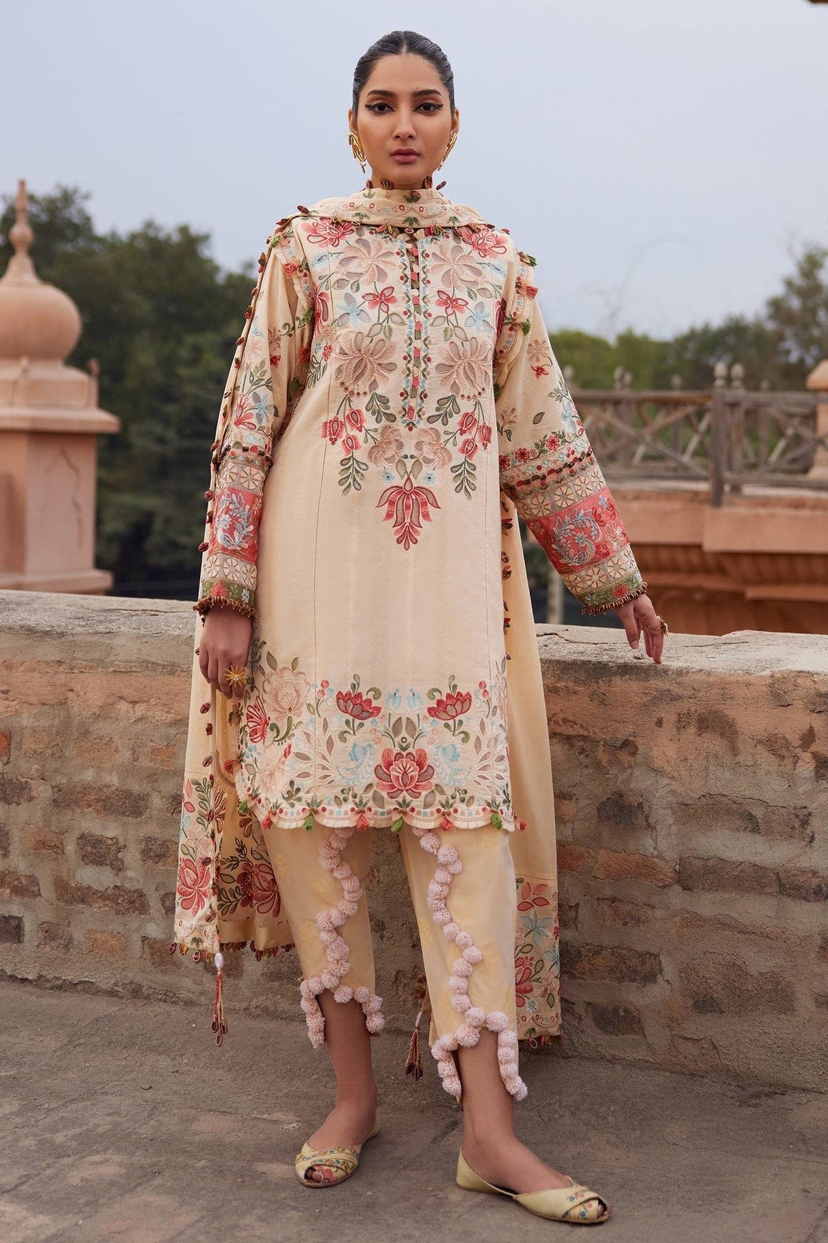 Elan | Luxury Lawn 25 | ZAHARA (EL25-07 B) by Maria Faisal - Registered Vendor of : Elan - type : Ladies Clothes - 100% original wedding dresses