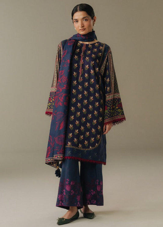 Zara Shahjahan | Coco Prints 25 | Soft Current-7B - Casual Dress - available at Maria Faisal in UK and USA.