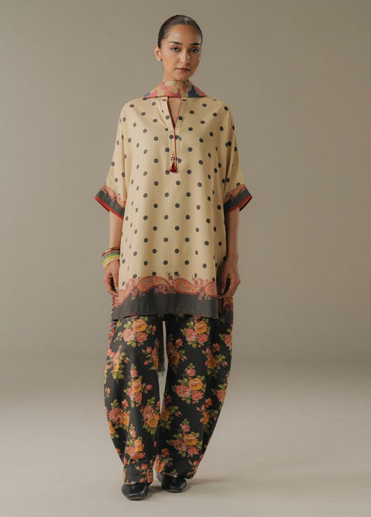 Zara Shahjahan | Coco Prints 25 | Paper Moon-3B - Casual Dress - available at Maria Faisal in UK and USA.