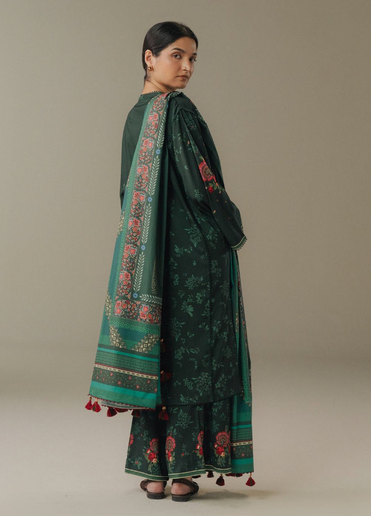 Zara Shahjahan | Coco Prints 25 | Wild Fern-2A - Casual Dress - available at Maria Faisal in UK and USA.