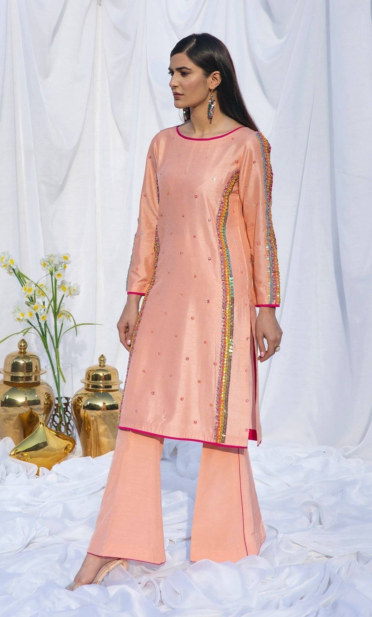 Hana | Viridity Ready to Wear | SALMON-VRT-001 by Maria Faisal - Registered Vendor of : Hana - type : Ladies Clothes - 100% original wedding dresses