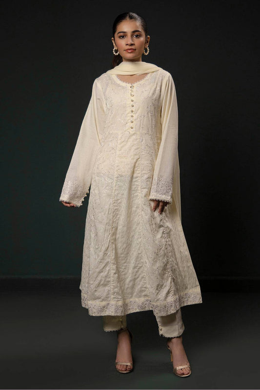 Zellbury | Summer Pret | Embroidered Kurta Dupatta Trouser - 3332 by Maria Faisal - Registered Vendor of : Zellbury Women - type : Signature Pret - 100% original wedding dresses