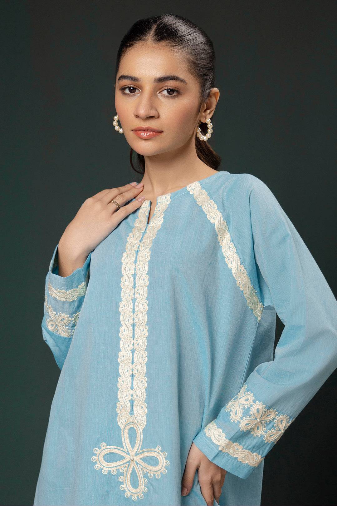 Zellbury | Summer Pret | Embroidered Kurta Trouser - 0977 by Maria Faisal - Registered Vendor of : Zellbury Women - type : Signature Pret - 100% original wedding dresses