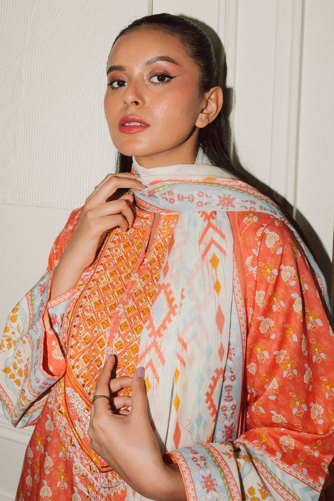 Zellbury | Summer Pret | Embroidered Kurta Dupatta - 1902 by Maria Faisal - Registered Vendor of : Zellbury Women - type : Essential Pret - 100% original wedding dresses