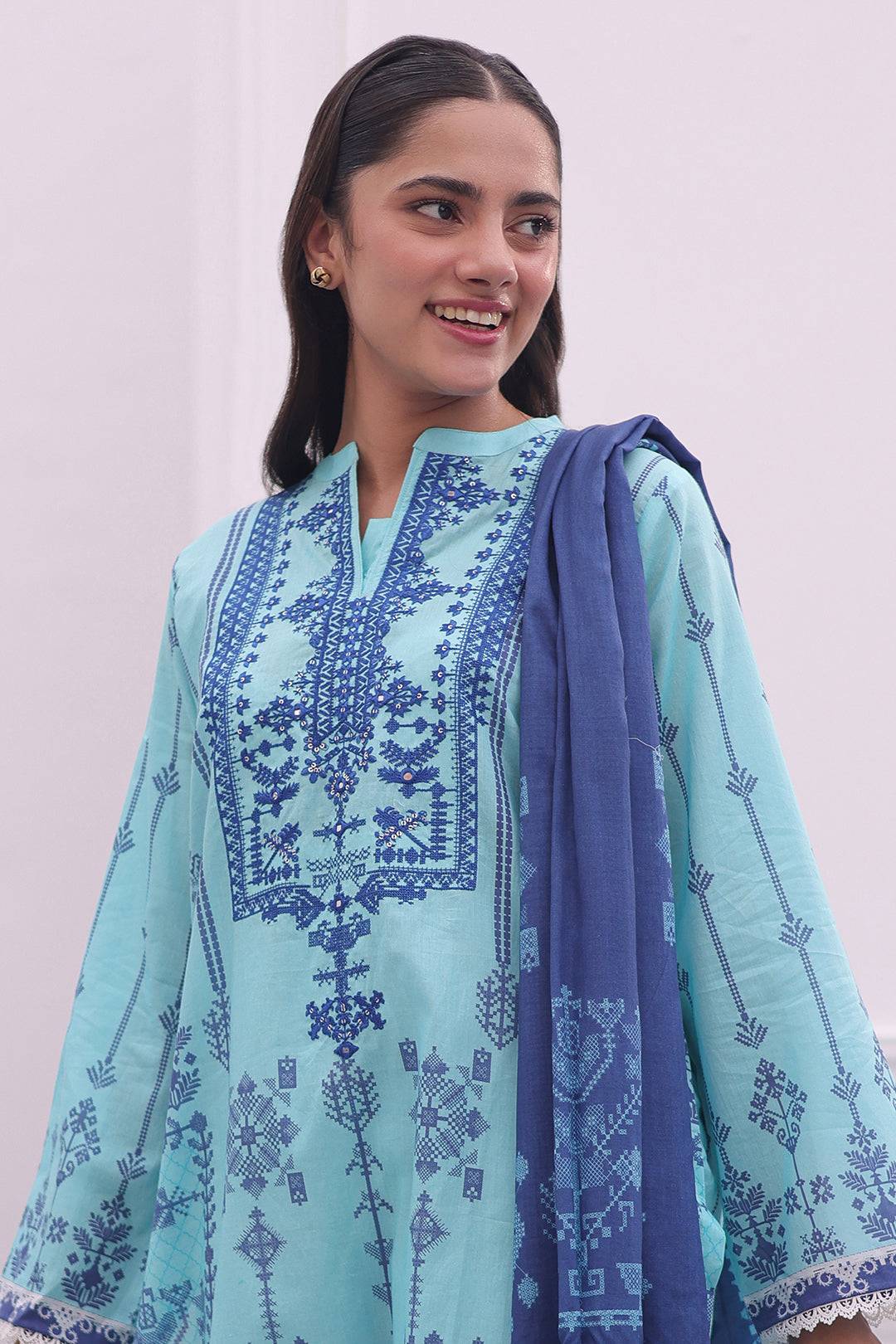 Zellbury | Summer Pret | Embroidered Kurta Dupatta - 1907 by Maria Faisal - Registered Vendor of : Zellbury Women - type : Essential Pret - 100% original wedding dresses