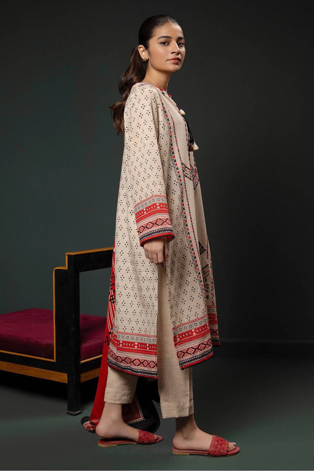 Zellbury | Winter Pret | Embroidered Kurta Shawl - 2937 by Maria Faisal - Registered Vendor of : Zellbury Women - type : Essential Pret - 100% original wedding dresses