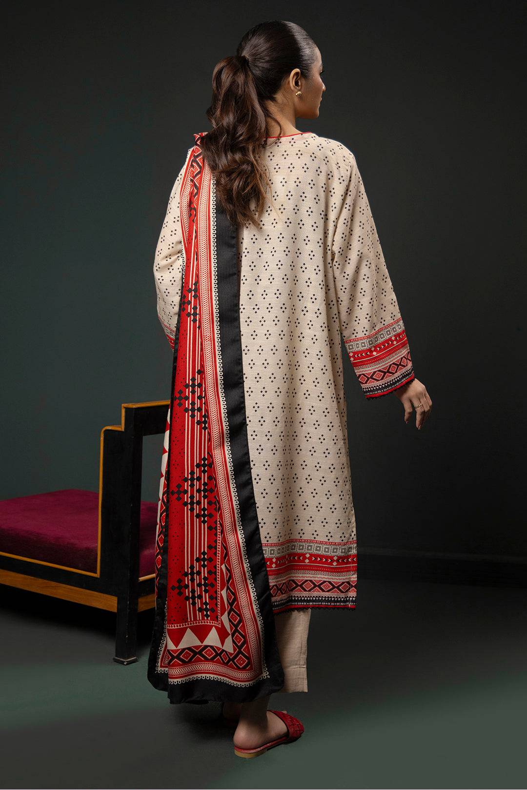 Zellbury | Winter Pret | Embroidered Kurta Shawl - 2937 by Maria Faisal - Registered Vendor of : Zellbury Women - type : Essential Pret - 100% original wedding dresses